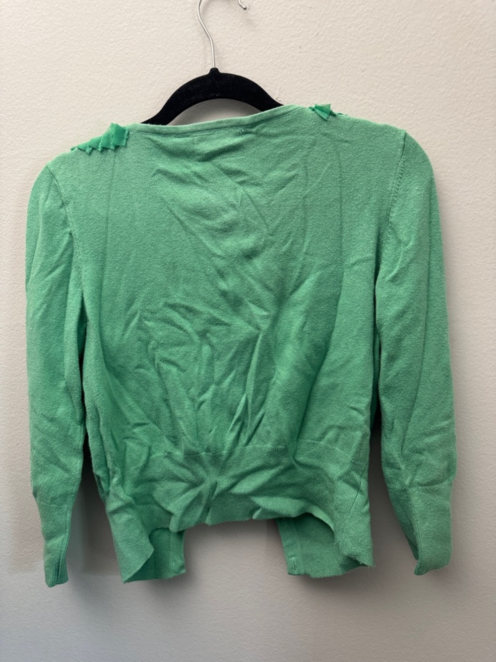 Field Flower Green Ruffle Collar Cardigan Sweater - Picture 7 of 7
